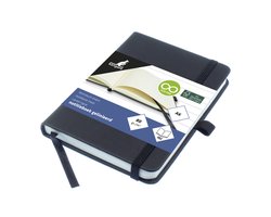 Kangaro notitieboek - A6 - zwart - met lijn - met elastiek, lint en penlus - K-552221