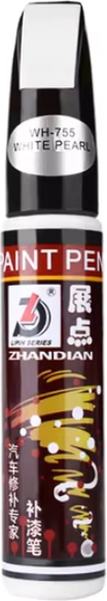 TLVX Lakstift Wit Metallic – Hoogglans - Auto Schade Kras Reparatie Pen en Kwastje in één – White Pearl Car Scratch Repair - Lak Schade herstellen - Parelmoer Wit – Kras Verwijderen – Sleutelschade Deur – Permanent Kras Lak Herstel - Waterproof
