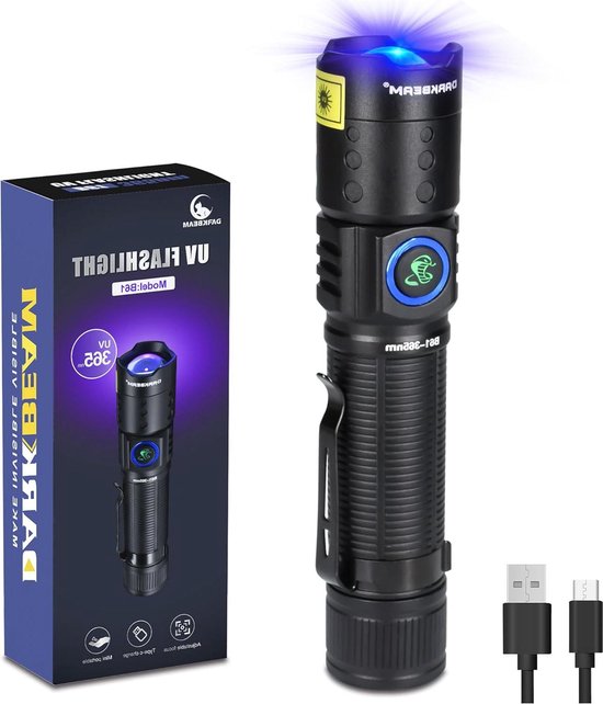Détecteur Faux Billets Lampe Torche UV LED 365nm 5W Rechargeable USB - Compacte Et Puissante Pour Détection Et Loisirs Lampe Uv