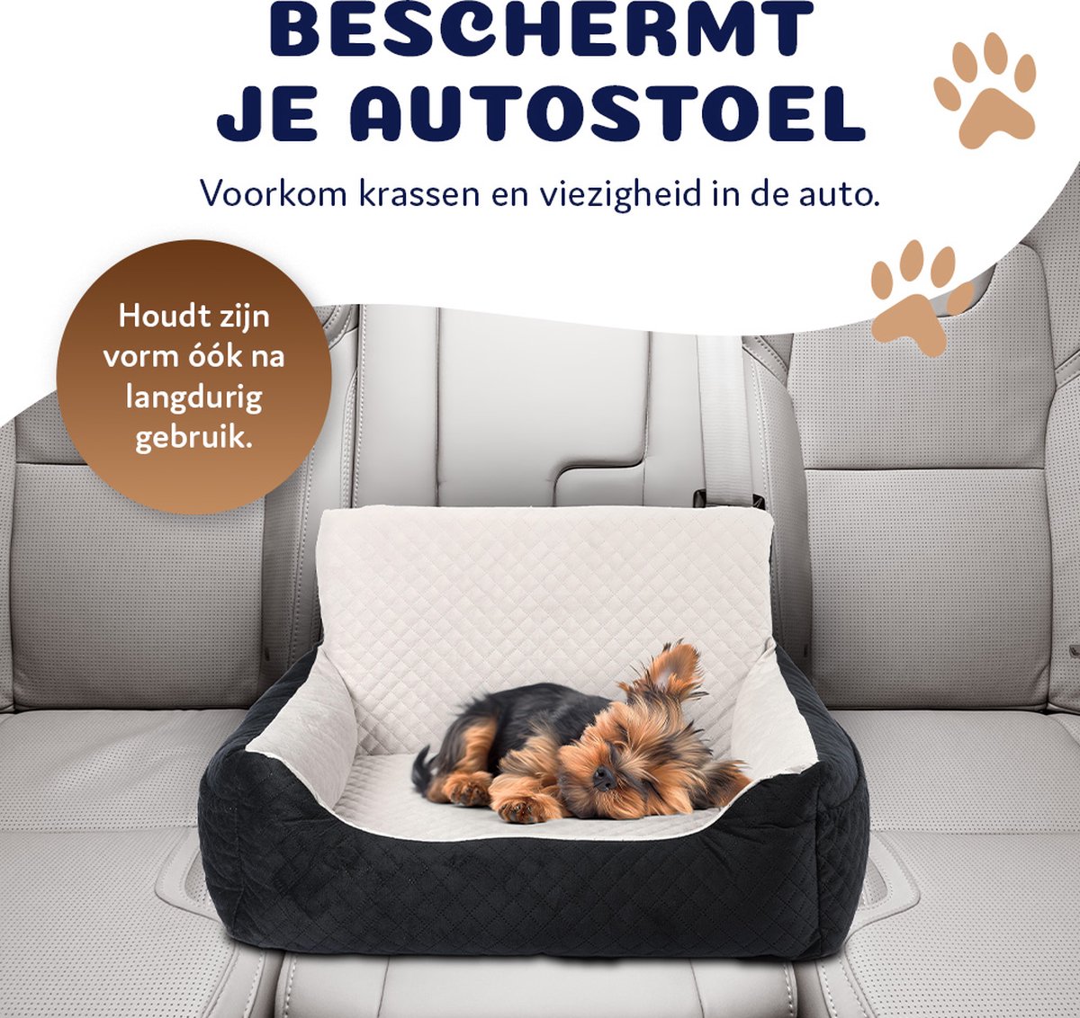 Pet Perfect Luxe Autostoel Hond - Hondenmand Auto - Honden Autostoel - Automand Hond - Zwart - Wasbaar - Met Rits – foto 3