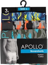 Apollo Boxershort Camouflage Heren Katoen 3 Stuks Maat S