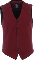 Redmond heren gilet katoen - met knopen - donkerrood melange -  Maat: 4XL