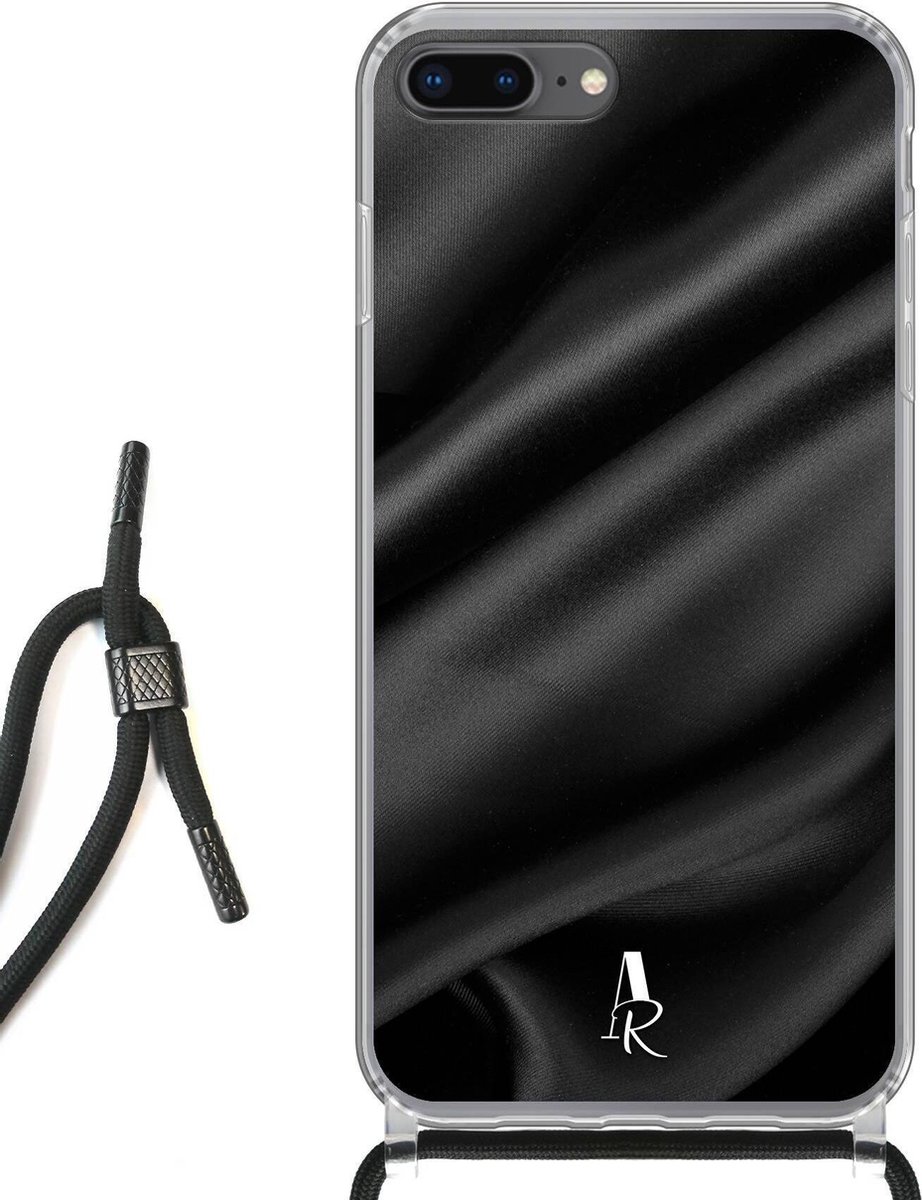 iPhone 7 Plus hoesje met koord - Black Satin