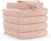 Walra badgoedset - 4x handdoek 60x110 cm + 4x washand 16x21 cm - Roze