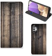 Leuk Case Cadeau voor Mannen Geschikt voor Samsung Galaxy A32 5G Smart Cover Steigerhout