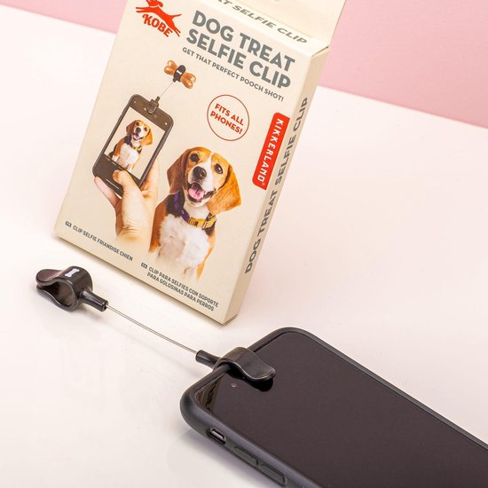 Foto: Kikkerland selfie clip voor bevestiging aan telefoon en hond