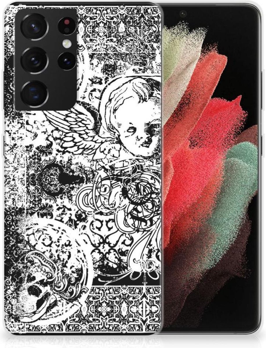 Silicone Back Case Samsung Galaxy S21 Ultra Skulls Angel