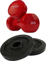 Tunturi - Fitness Set - Vinyl Dumbbell 2 x 3 kg - Halterschijven 2 x 1,25 kg