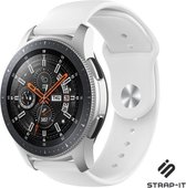 Siliconen Smartwatch bandje - Geschikt voor  Samsung Galaxy Watch sport band 45mm /  46mm - wit - Strap-it Horlogeband / Polsband / Armband