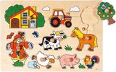 Bol.com Goki 9-delige houten puzzel boerderij aanbieding