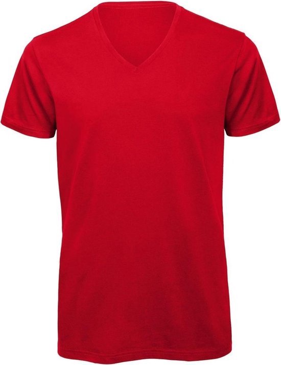 Senvi V-hals T-shirt 5 Pack 100% Katoen (Biologisch) Rood - S