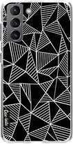 Casetastic Samsung Galaxy S21 4G/5G Hoesje - Softcover Hoesje met Design - Abstraction Lines Black Print