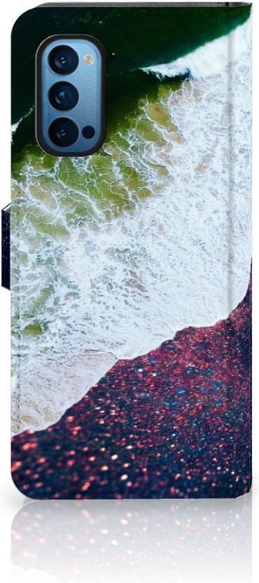 Etuis Portefeuille Compatible avec Cuir Flip Cover Fermeture magnétique pour OPPO Reno 4 Pro 5G Coque Espace Mer