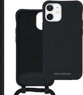 iMoshion Color Backcover met afneembaar koord iPhone 12 Mini hoesje - Zwart