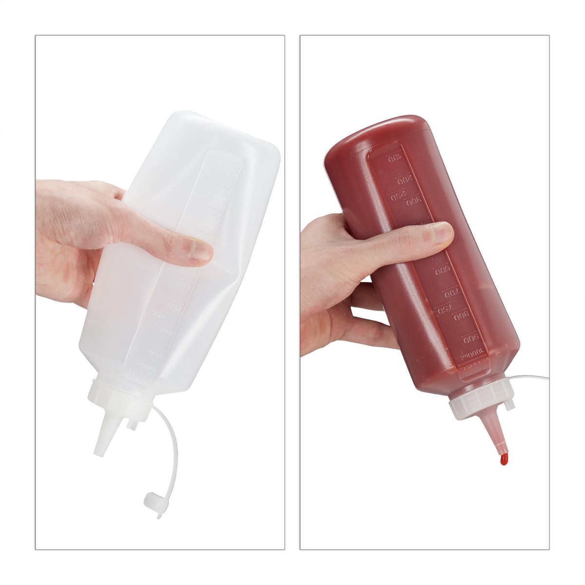 6-Delig Knijpflessen Olie Fles Plastic, 100ml Knijp Olie Dispenser Flessen, Knijpfles, Azijn en Olie Flessen om Te Vullen, Dosseerflessen met Doppen, voor Olijfolie, Saus, Azijn, Olie Container