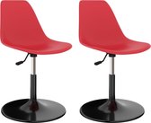 vidaXL Eetkamerstoelen draaibaar 2 st PP rood