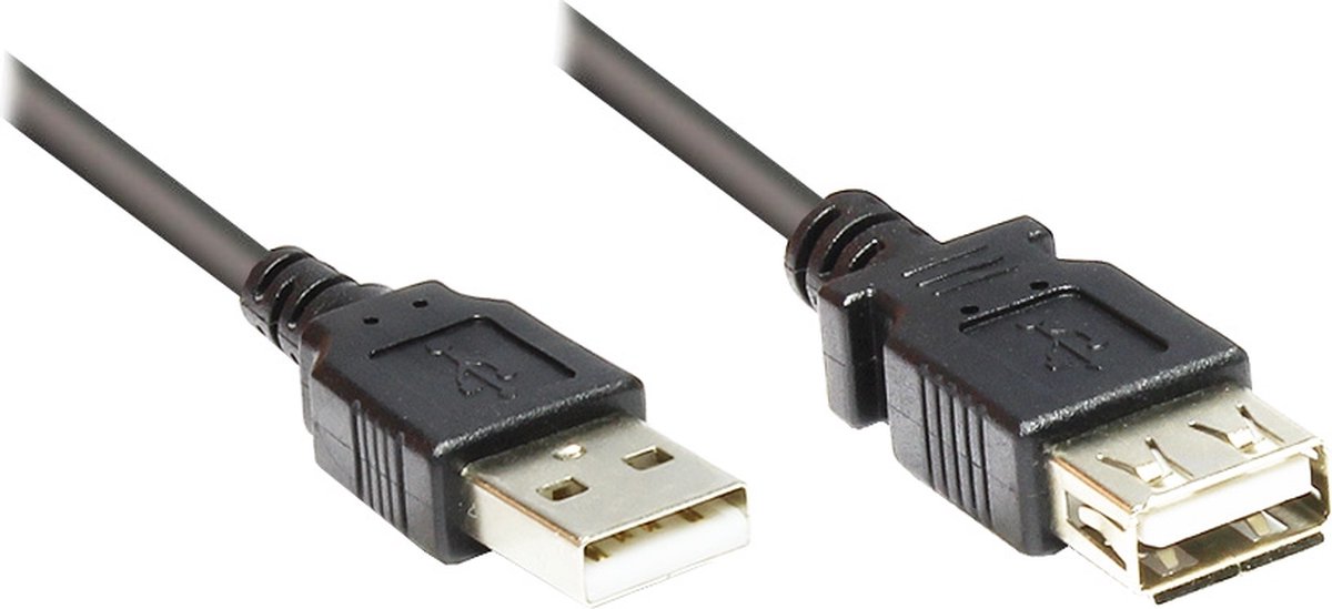 Alcasa 2511-OF03S USB-kabel 0,3 m USB 2.0 USB A Zwart