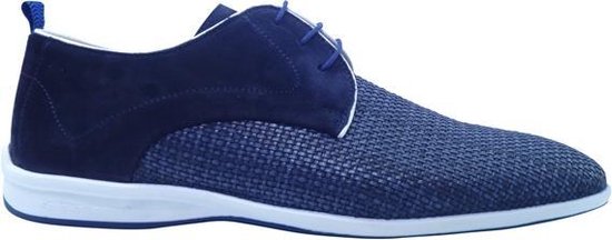 Floris van Bommel Veterschoen 18302 09 H Blauw Combi | bol.com