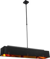 QAZQA vt - Moderne Hanglamp eettafel - 3 lichts - L 90 cm - Zwart - Woonkamer | Slaapkamer | Keuken