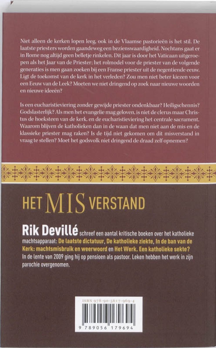 Het misverstand - back cover