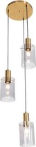 QAZQA vidra - Moderne Hanglamp eettafel - 3 lichts - Ø 400 mm - Goud/messing - Woonkamer | Slaapkamer | Keuken
