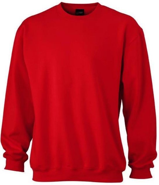 James and Nicholson Unisex Round Heavy Sweatshirt (Tomatenrood)