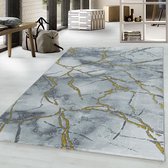 Impression Marmer Design Laagpolig Vloerkleed Grijs Goud- 120x170 CM.