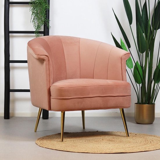 Bronx71® Velvet fauteuil Amy roze