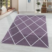 Impression Basics Sweden Laagpolig Effen Vloerkleed Lila / Paars- 80x150 CM.