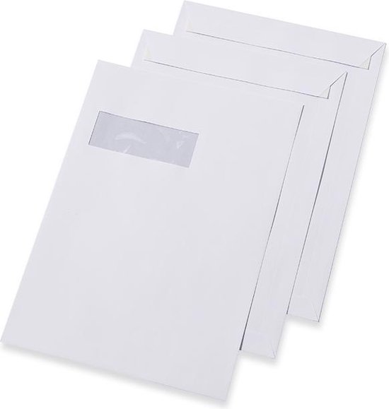 Enveloppe - Akte envelop C4 met venster links hechtstrip per 200 stuks |  bol.com