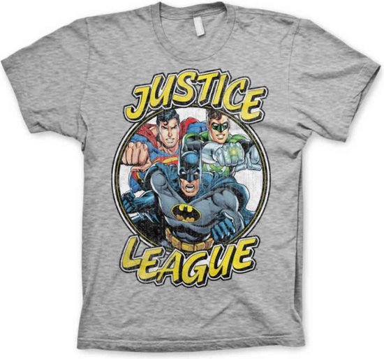 DC Comics Justice League Heren Tshirt -L- Team Grijs
