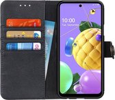 LG K52 Hoesje Retro Wallet Book Case Zwart