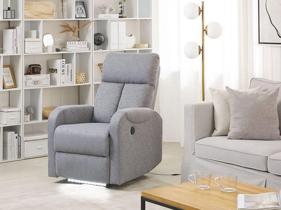 Fauteuil De Relaxation Beliani Virrat En Cuir PU Noir Avec Port USB Intégré - Neuf
