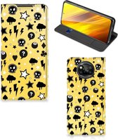 Hoesje Xiaomi Poco X3 | Poco X3 Pro Wallet Case met Pasjeshouder Punk Yellow