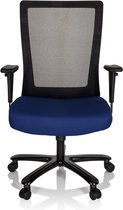 Bureaustoel XXL - Verstelbare Armleuning - Lange/Zware Mensen - Stof/Netstof - Blauw - Ergonomisch
