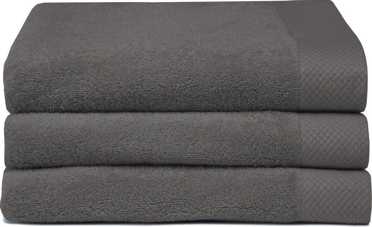 Seahorse Pure badlakens 70x140 cm - Set van 3 - Graphite