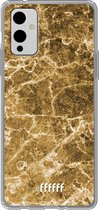 6F hoesje - geschikt voor OnePlus 9 -  Transparant TPU Case - Gold Marble #ffffff