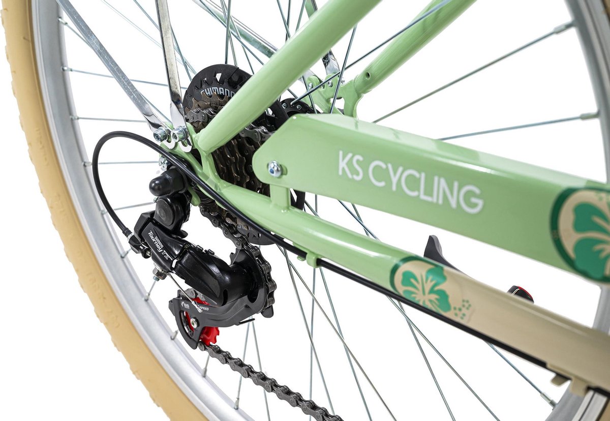 Ks Cycling Bicycle Bicycle Cargo Beach Cruiser Chopper 26 Kahuna avec 6 vitesses vert. bol