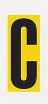 Letter stickers geel/zwart A-Z, teksthoogte: 150 mm