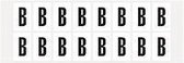 Letter stickers wit/zwart teksthoogte: 25 mm letter B