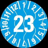 Antifraude keuringssticker met jaartal, vel 25 mm - 21 per vel 2023