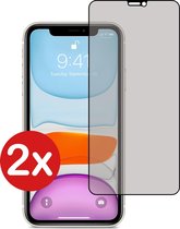 Protecteur d'écran iPhone 11 Privacy Glas Trempé Full Cover 3D - Protecteur d'écran iPhone 11 Privacy - Écran en Tempered Glass iPhone 11 - PACK 2