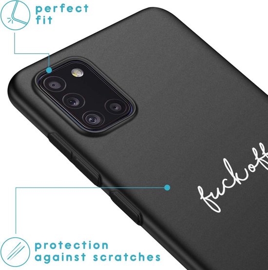 iMoshion Design pour Samsung Galaxy A31 - Fuck Off - Wit / Zwart