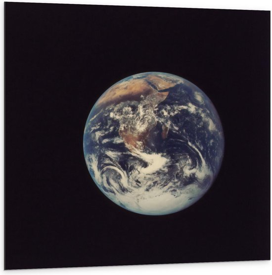 Dibond - de Aarde van Dichtbij - 100x100cm Foto op Aluminium (Wanddecoratie van metaal)
