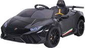 Voiture électrique pour enfants Lamborghini Huracán LP640 Performanté 12V | Voiture à batterie pour enfants avec pneus en caoutchouc, siège en cuir et Bluetooth ( Zwart métallique)