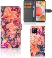 Flipcase Geschikt voor Samsung Galaxy A42 5G Telefoon Hoesje Cadeau voor Moeder Bosje Bloemen
