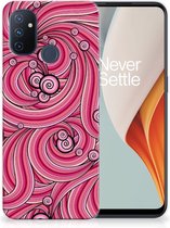 Back Case TPU Siliconen Hoesje OnePlus Nord N100 Smartphone hoesje Swirl Pink