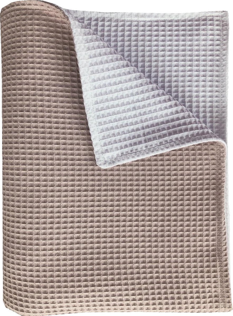 BINK Bedding wiegdeken Pique (Wafel) dubbelzijdig zand/wit 75 x 100 cm