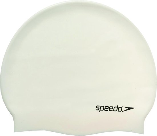 Speedo Flat Silicone Cap White Badmuts Unisex - One Size