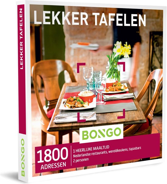 Bongo Bon - Lekker Tafelen Cadeaubon - Cadeaukaart cadeau voor man of vrouw | 1800 restaurants met een wereldkeuken